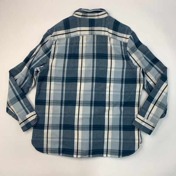 Wallin Bros Shirt Mens 2XL XXL Metal Blue Plaid Long Sleeve Cotton Button Up - Picture 3 of 12